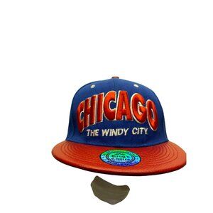 Chicago The Windy City Snapback Cap Blue & Red Adjustable #7069